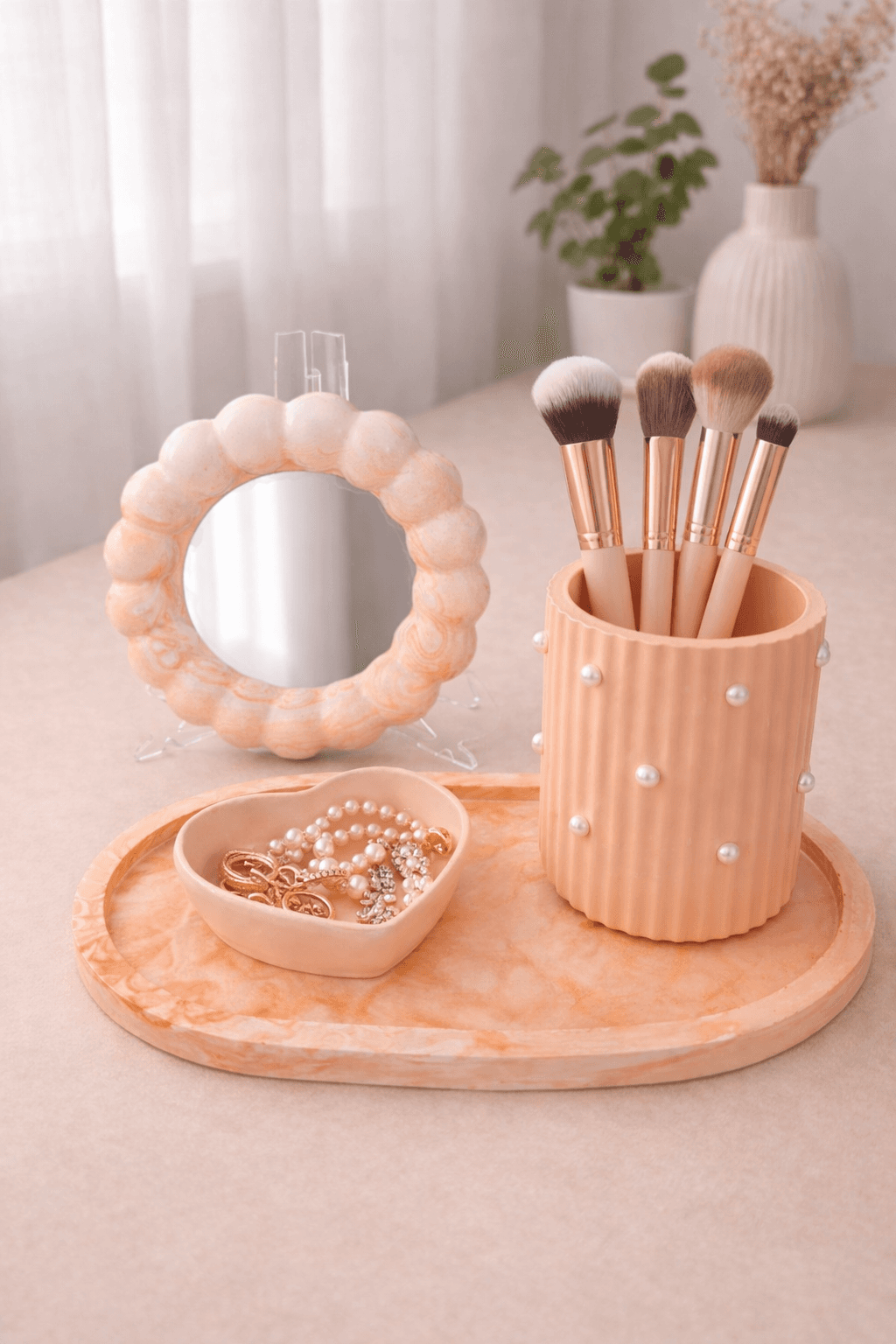 Mirror with tray Set