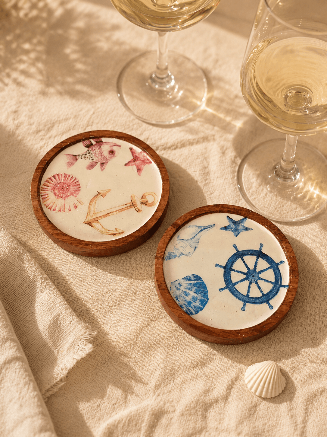 Wooden Ocean theme coaster