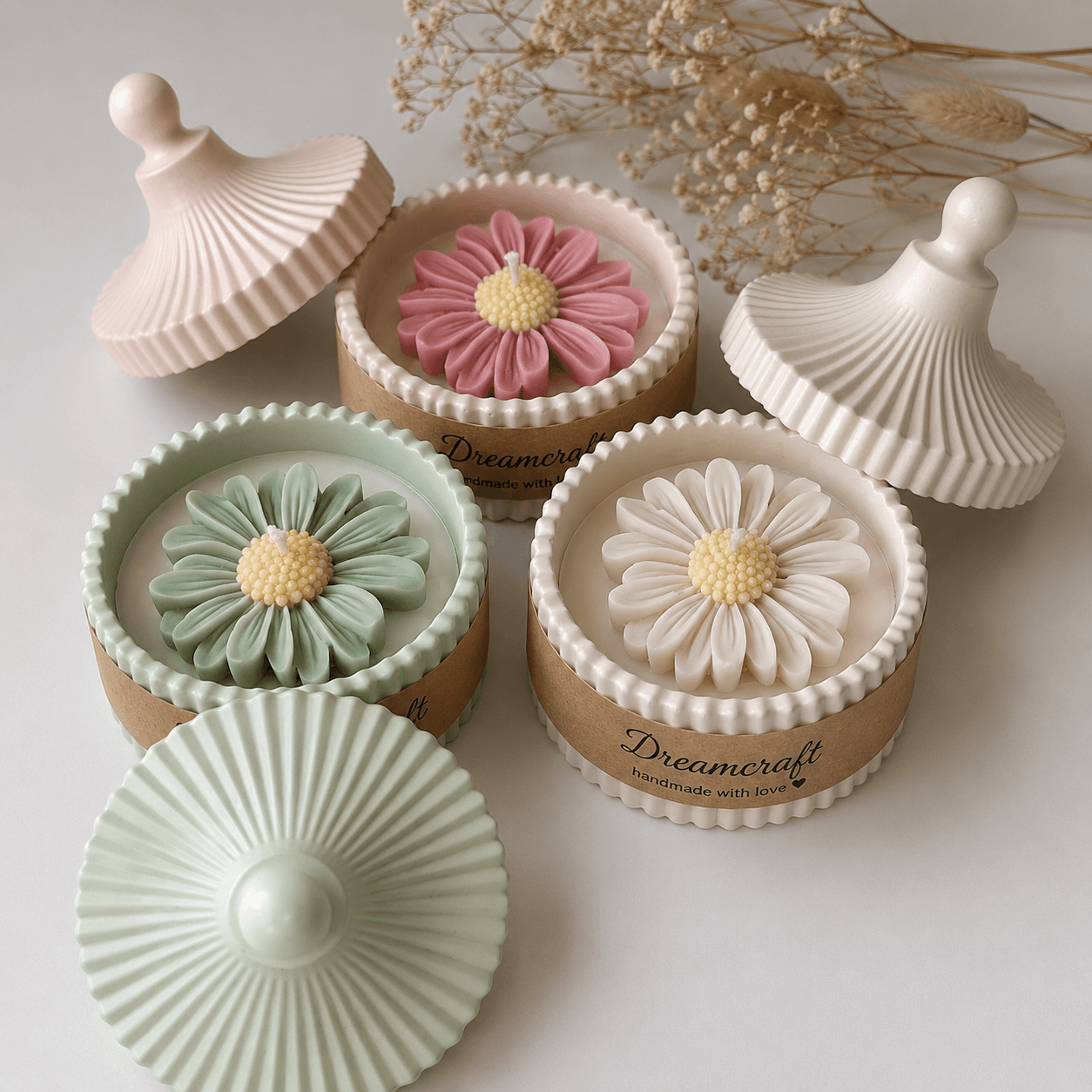 Daisy candle Jars — image 1 of 1