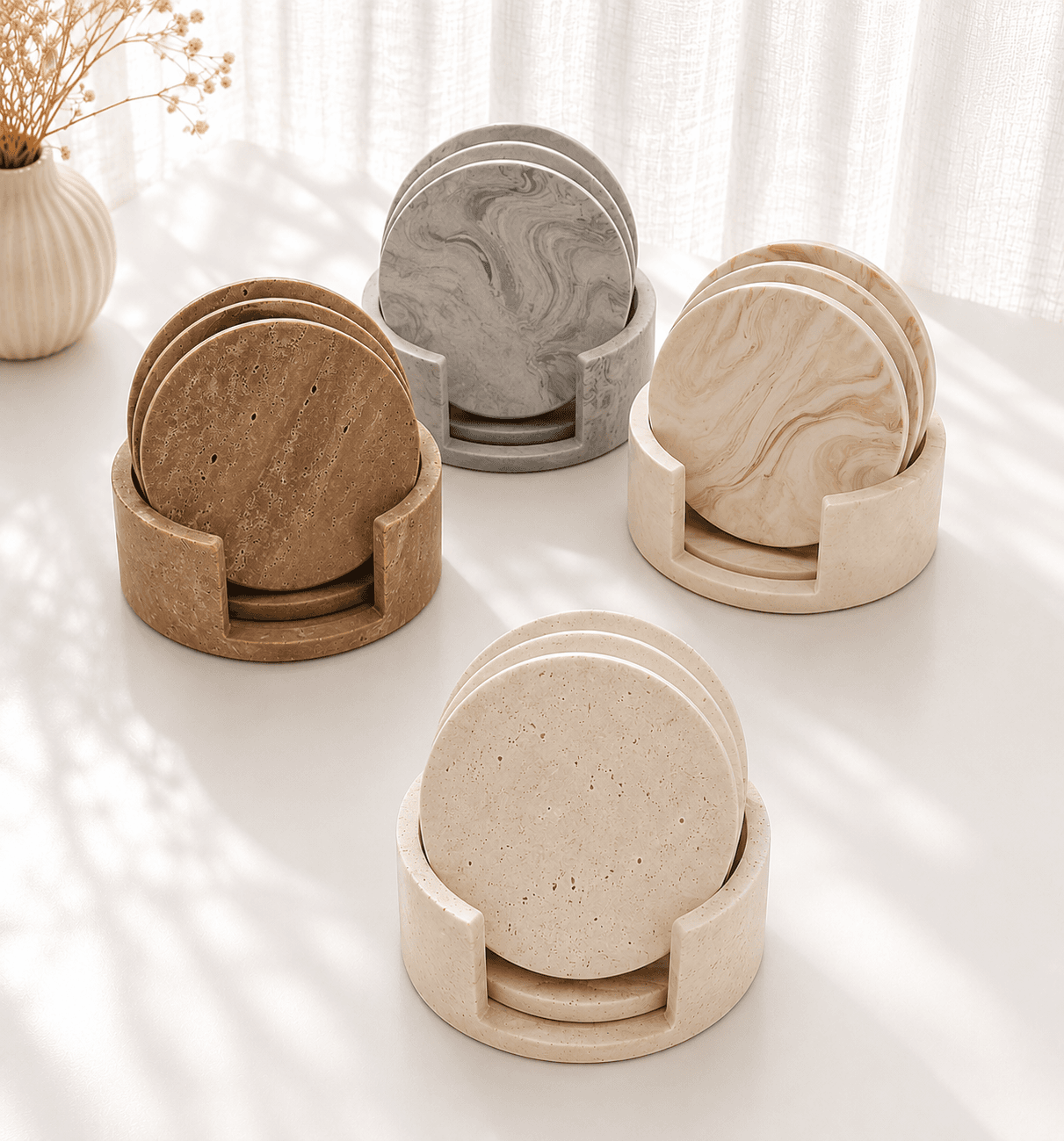 Round Coasters with Stand — image 1 of 1